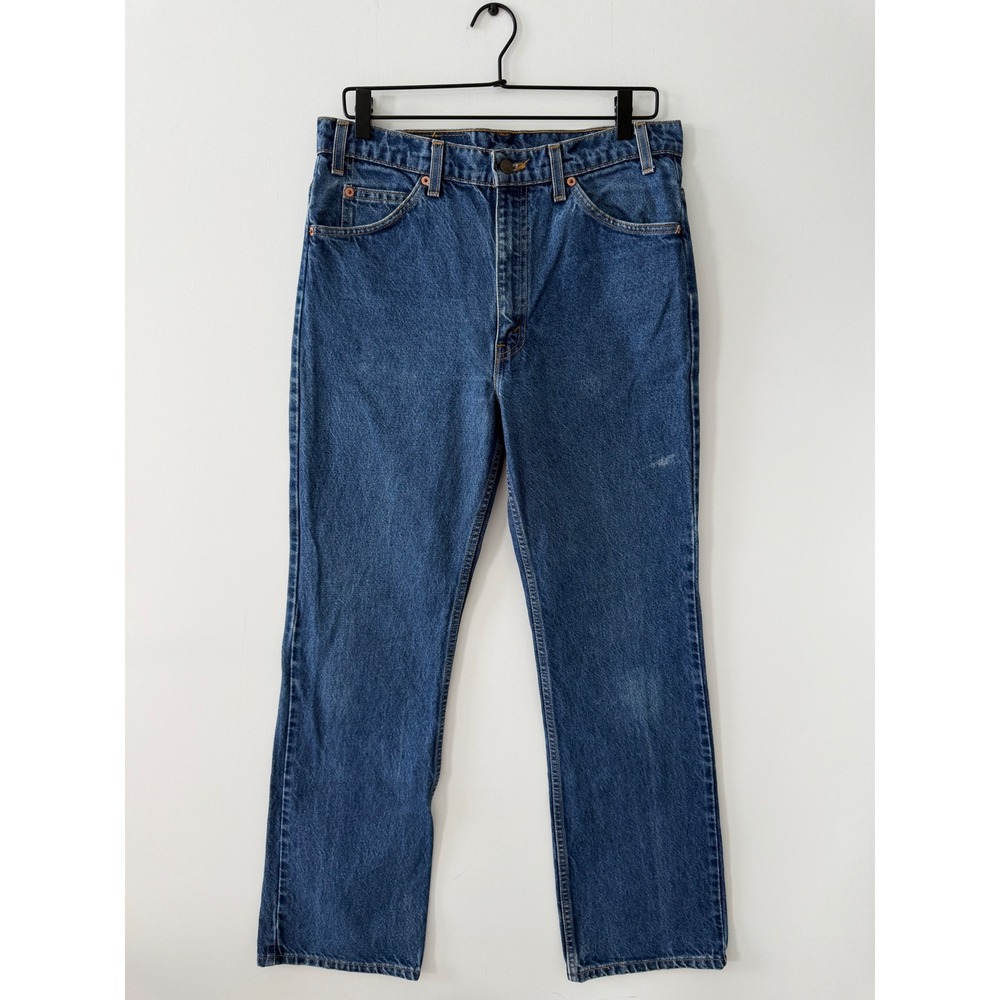 Vintage Levis 517 Orange Tab Jeans Mens 34x32 Medium Wash Bootcut USA Made 90s